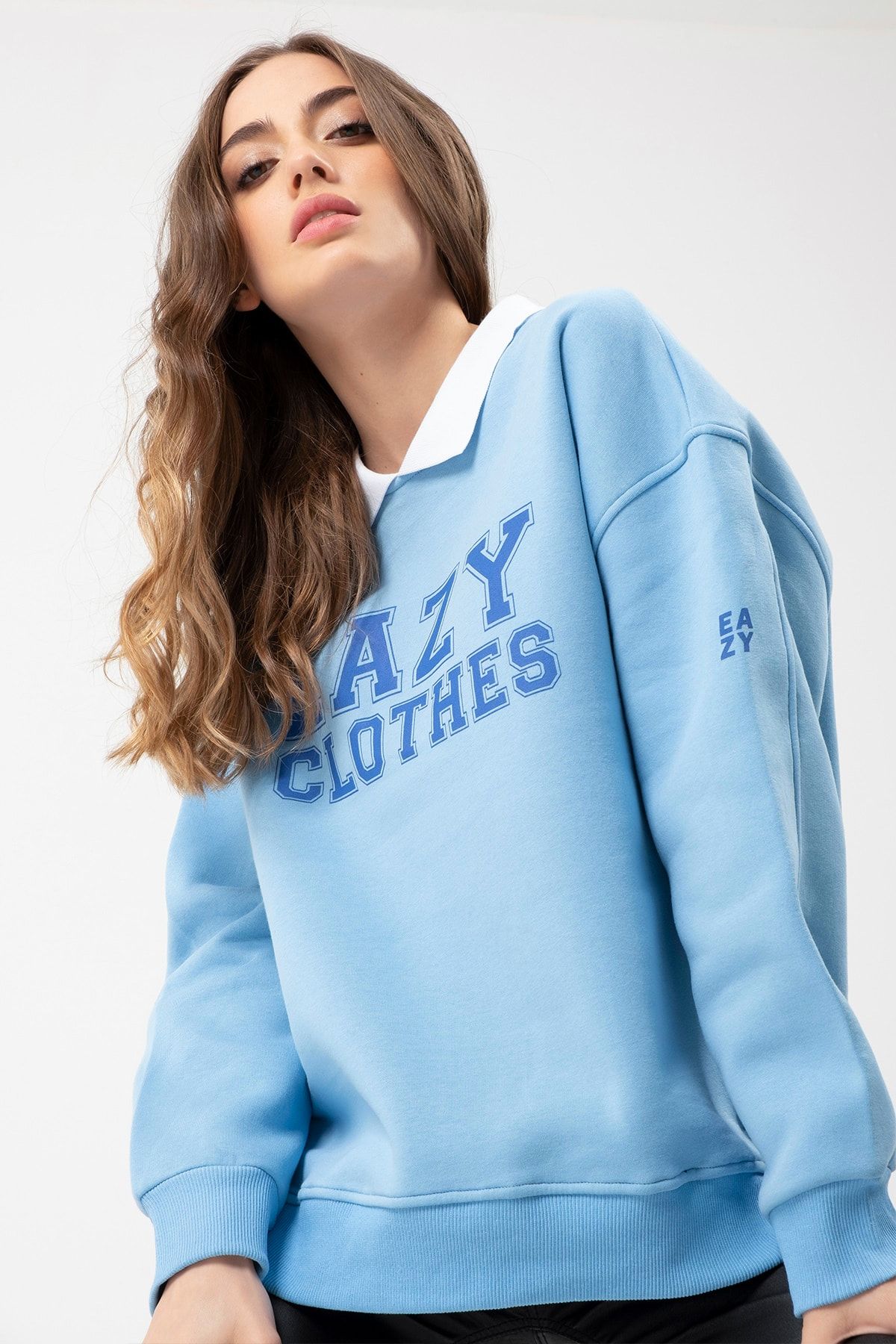 Light blue college sweatshirt sale