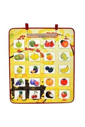 Ingilizce Parça-bütün Meyveler Eşleştirme Oyunu Keçe Cırtlı Duvar Panosu , Eğitici Oyuncak P21125S9259