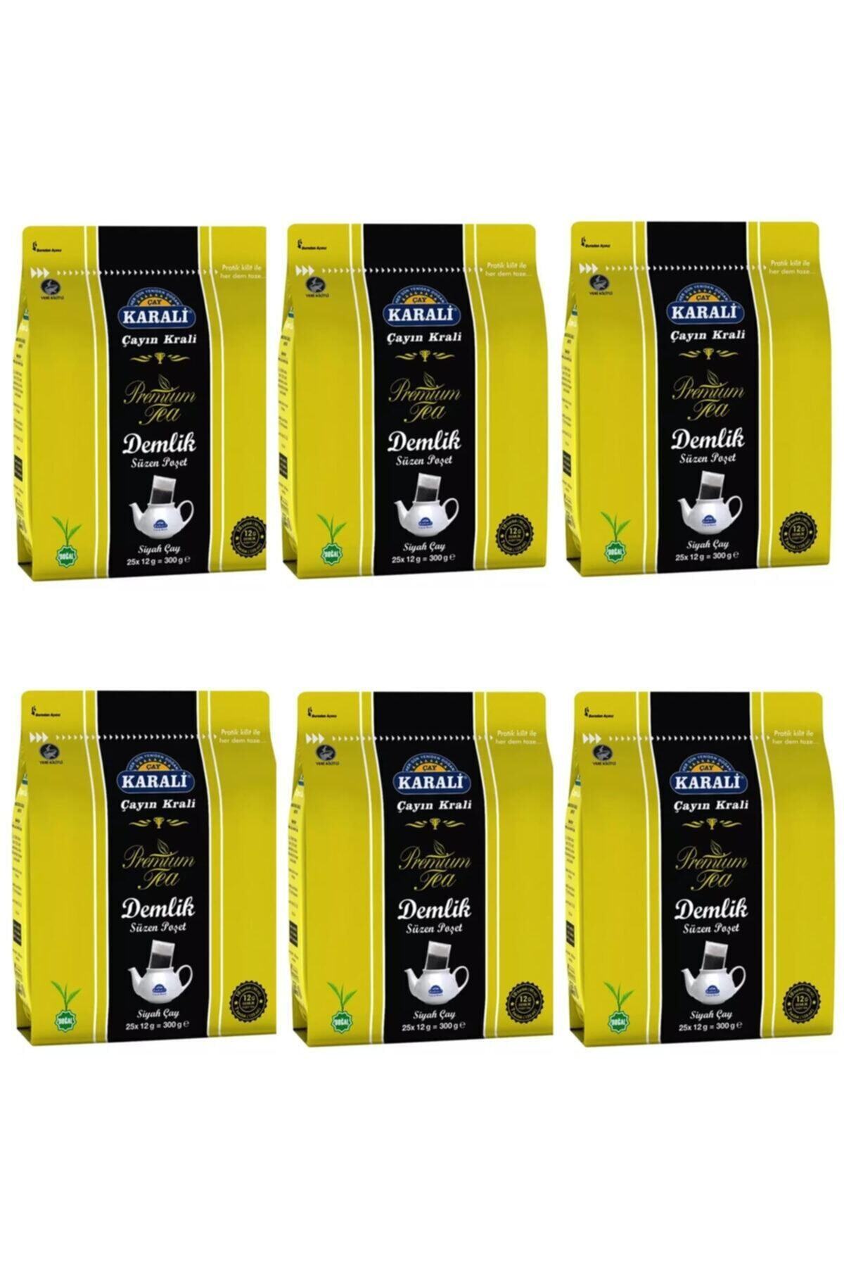 Karali Çay Premium Demlik Poşet Siyah Çay 25'li 6 Adet