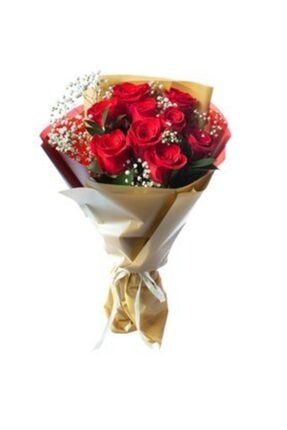 Prensesim - 9 Kırmızı Gül Buketi - Özel Aranjman Lik Kesme Canlı Çiçek 260711544