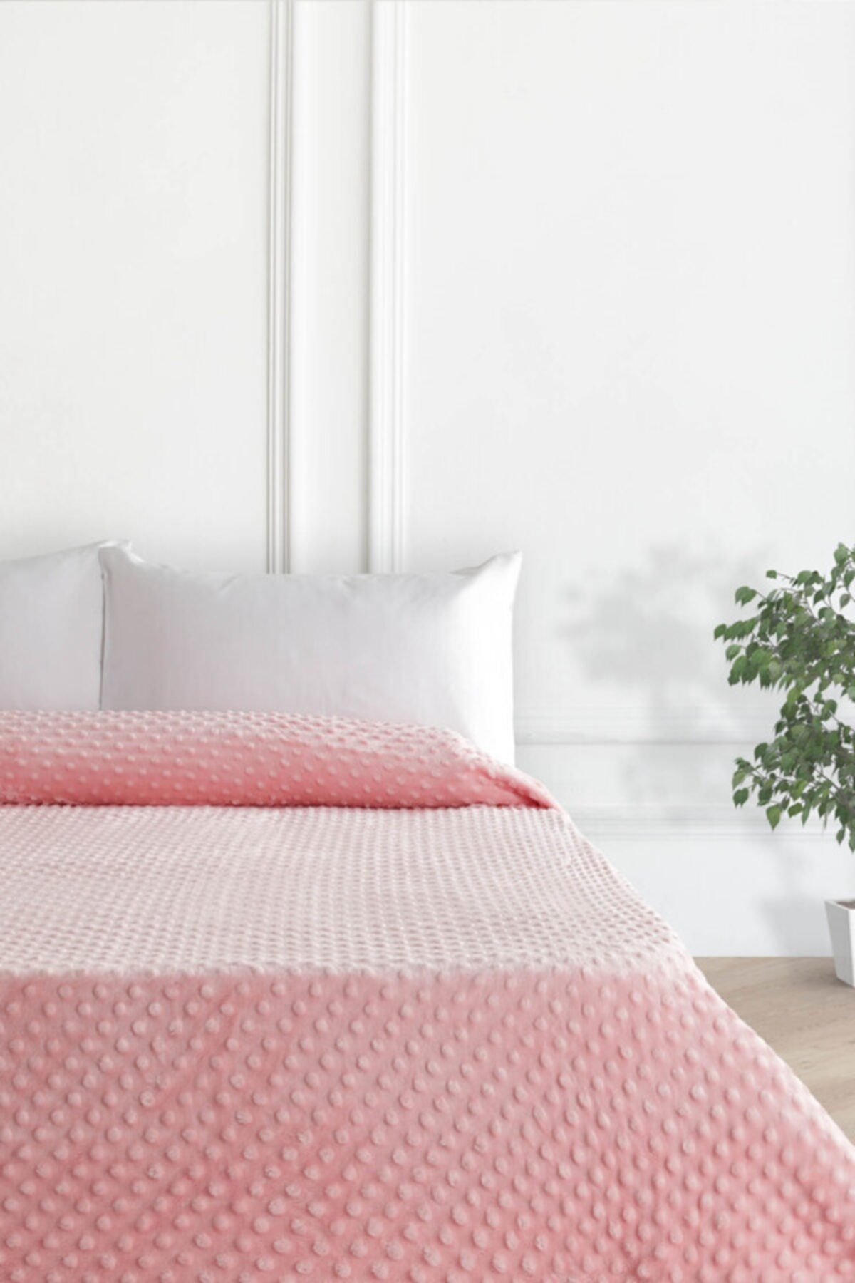 Merinos Pearl Tomurcuk Çift Kişilik Battaniye 200x220 - Açık Pembe