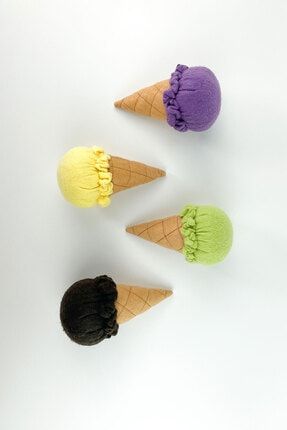 Keçe Oyuncak - Dondurma Oyun Seti - Çikolata Kivi Limon Böğürtlen - Felt Toys - %100 El Yapımı MTHRTYSPTS0208-1