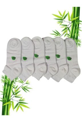 Erkek Beyaz Topuk Burun Takviyeli Dikişsiz 6'lı Bambu Patik Çorap Pkr109436 172
