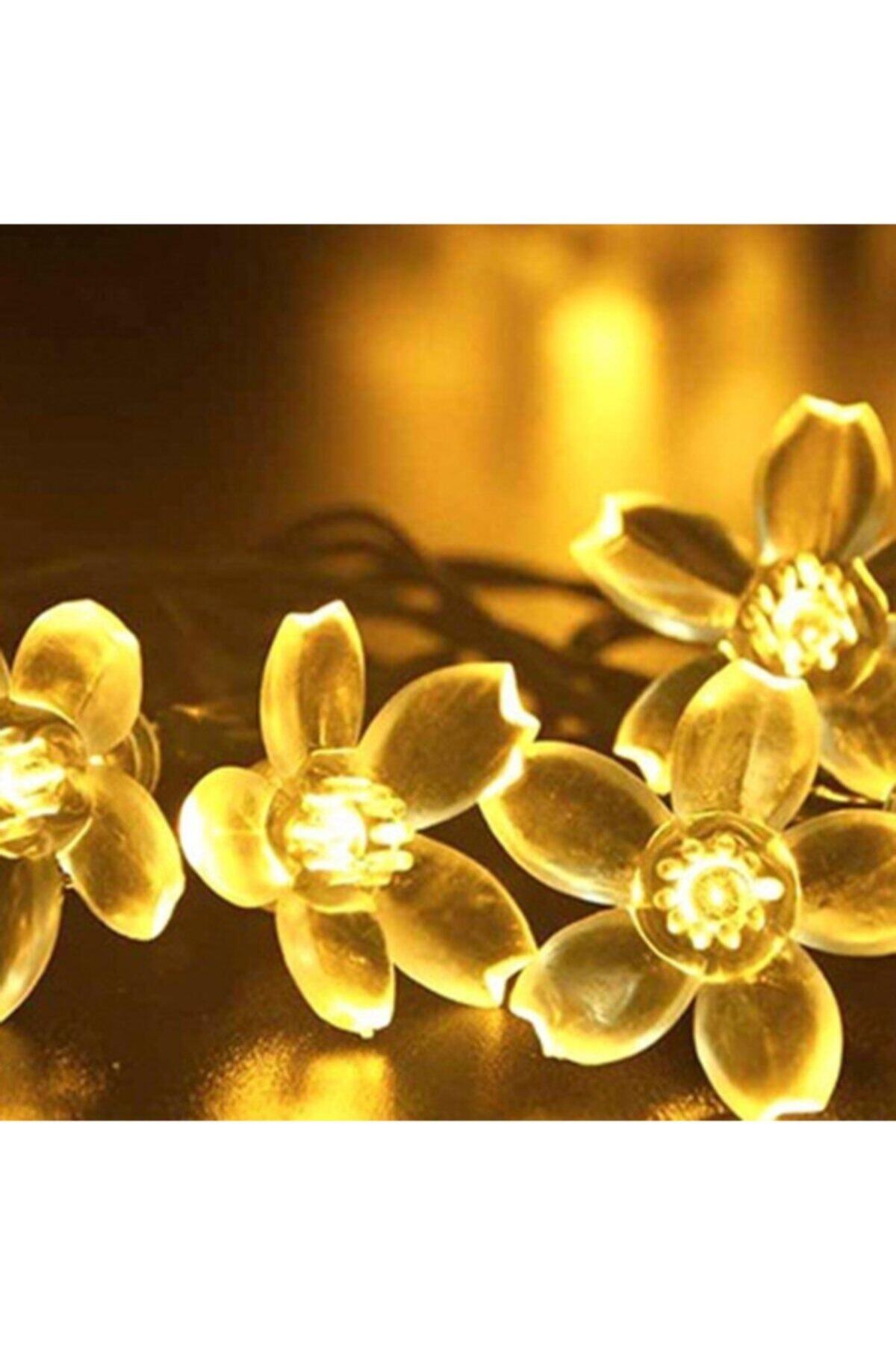 30 Ledli Solar Çiçekli Gün Işığı Bayçe Aydınlatma Dekorasyon Güneş Enerjili 8