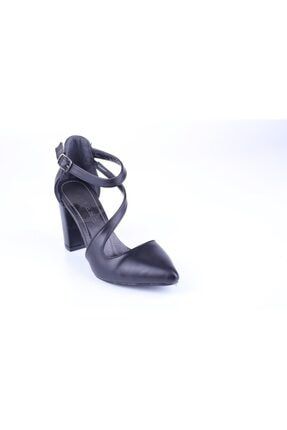 536 Bilekten Bağlamalı 8 Cm Topuklu Kadın Cilt Ayakkabı MK536