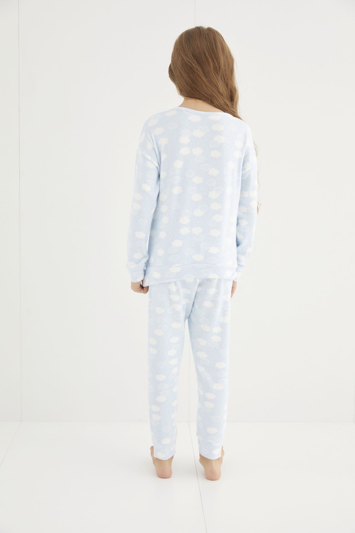 Mavi Örme Pijama Takımı