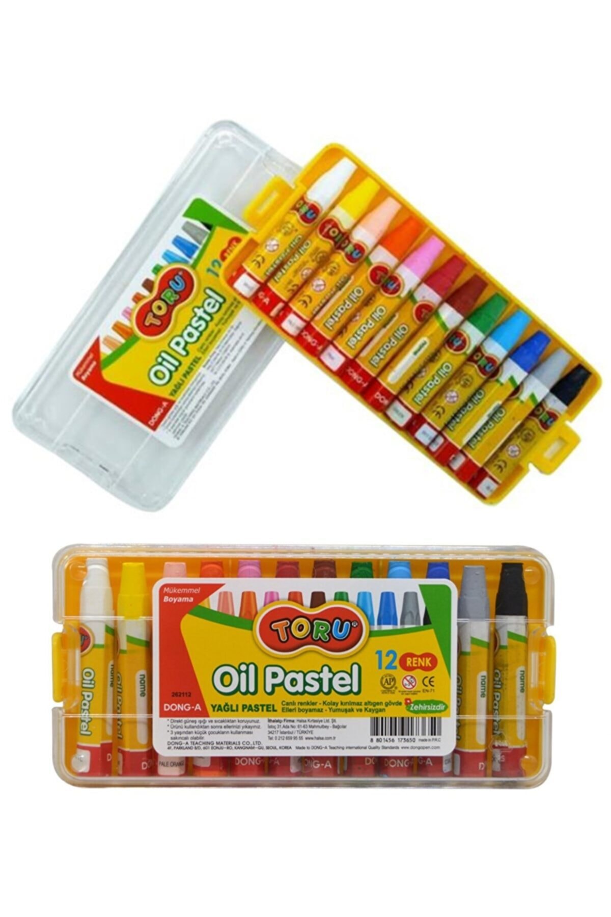 donga mygel Sert Plastik Kutu Dong A Toru Yağlı Pastel Boya 12 Renk