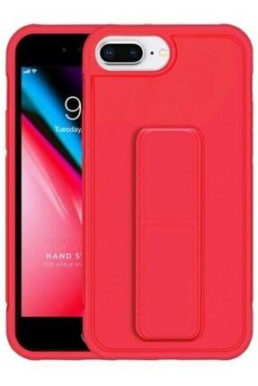 Uyumlu Iphone 7 Plus - 8 Plus Standlı Hand Strap Magnet Kılıf Kırmızı EST-10-7PLUS