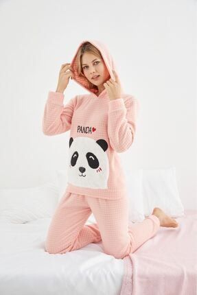 Kadın Desenli Kışlık Polar Pijama Takım 15d-1055y 1D-4071
