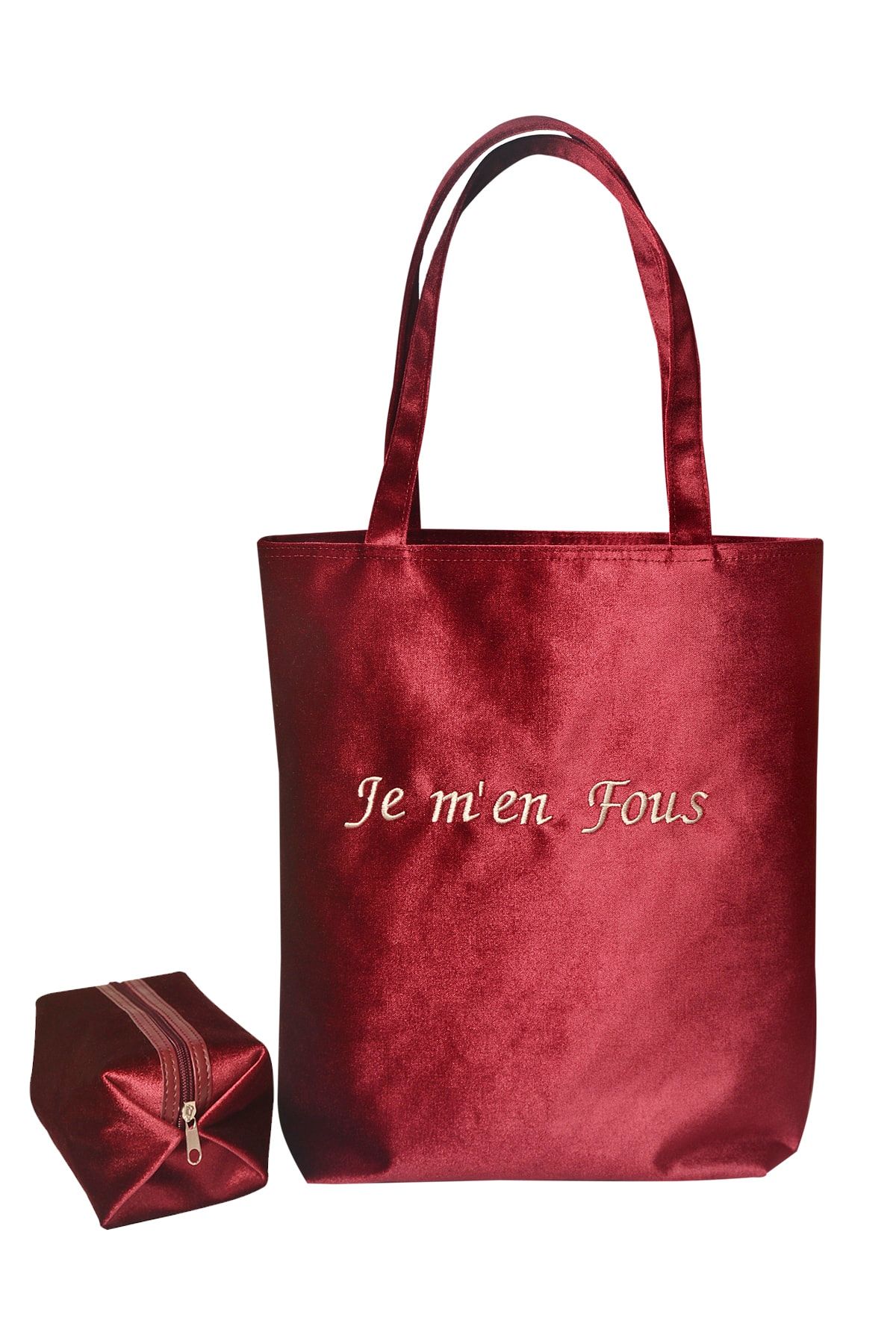 Red velvet tote bag best sale