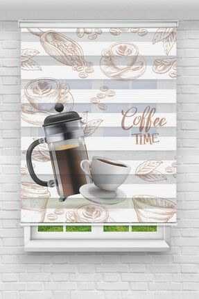 Kahve Zamanı Dijital Baskılı Zebra Perde-mutfak Perdesi-zebra Stor Perde TYC00264288577
