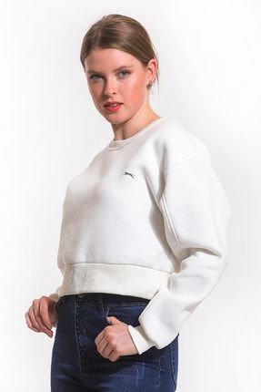 Kowell Kadın Sweatshirt Ekru ST21WK106