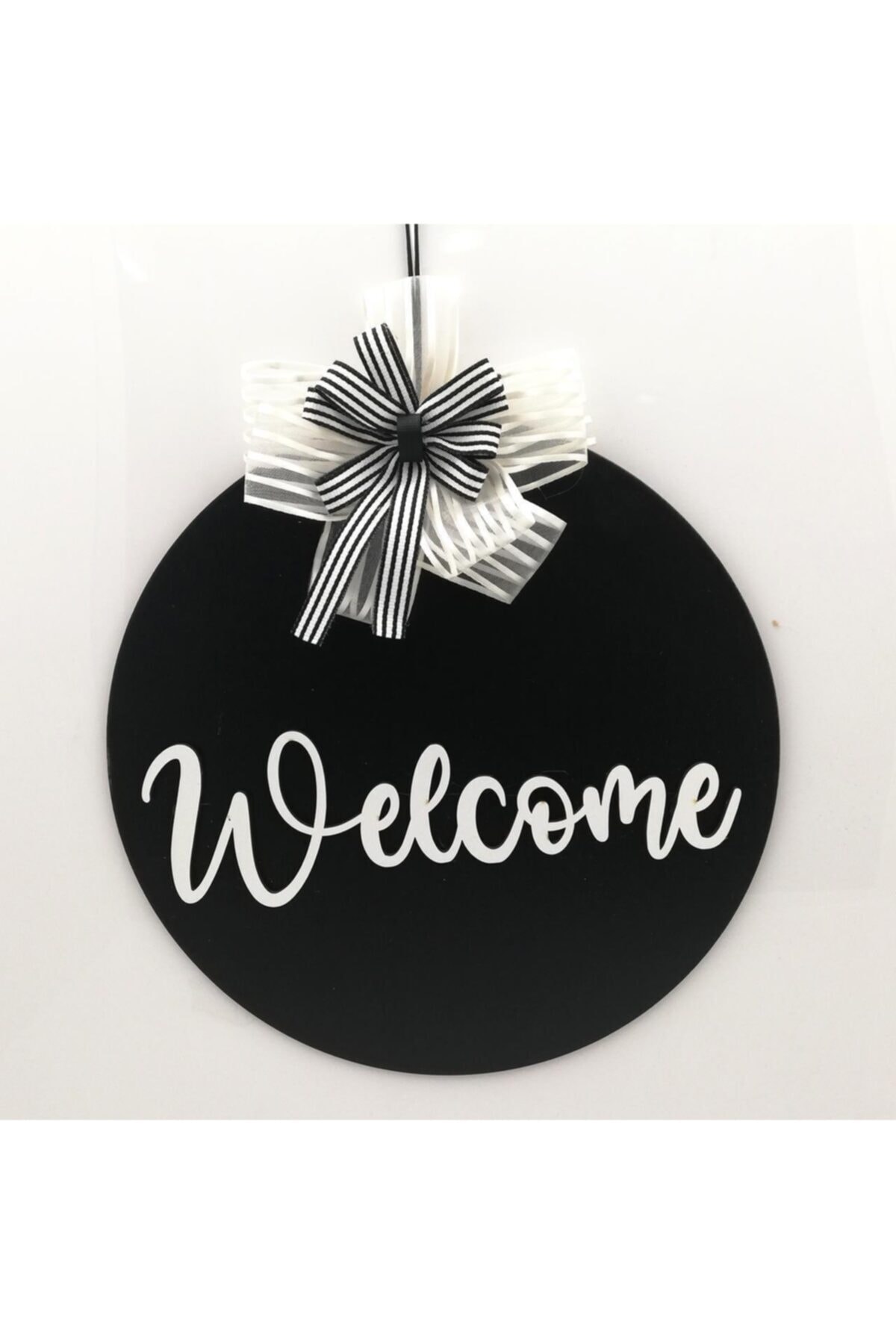 Wooden Door Ornament Welcome - Black 54233
