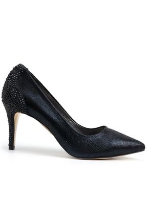 Siyah Taş Işlemeli Kadın Gece Ayakkabısı K22ATİ003165