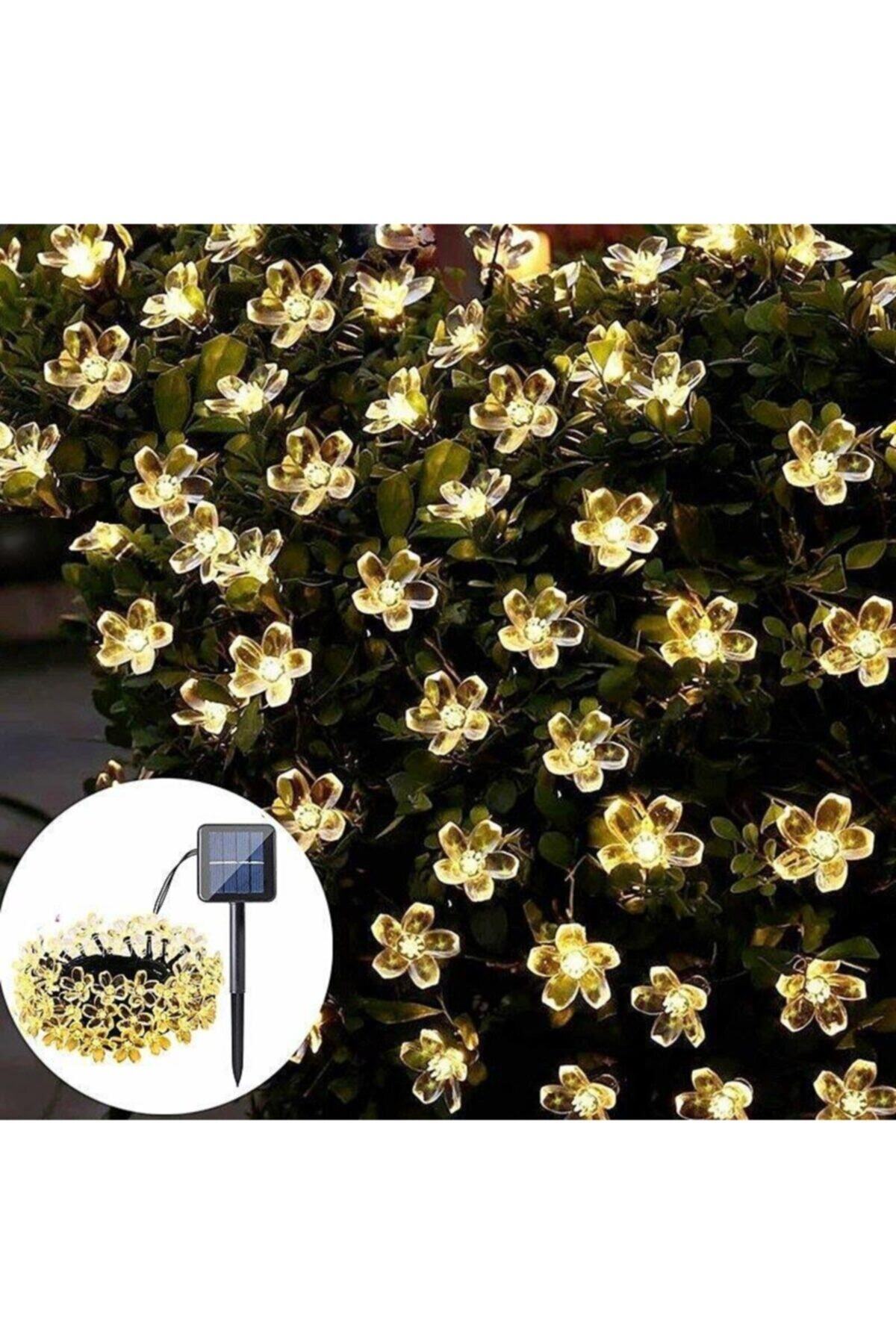 30 Ledli Solar Çiçekli Gün Işığı Bayçe Aydınlatma Dekorasyon Güneş Enerjili 6