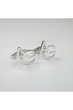 Şık Tasarım Ag Harfli 925 Ayar Gümüş Kol Düğmeleri DMN-KD60002