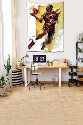 Michael Jordan Basketbolcu Yıkanabilir Leke Tutmaz Kumaş Duvar Örtüsü Duvar Halısı Tapestry WLL042