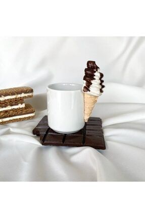 Çikolata Soslu Krema Dondurma El Yapımı Kahve Fincanı A88382