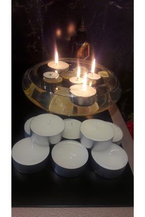 Iv Candles Beyaz Büyük Tealight 12'li Mum 0001578150