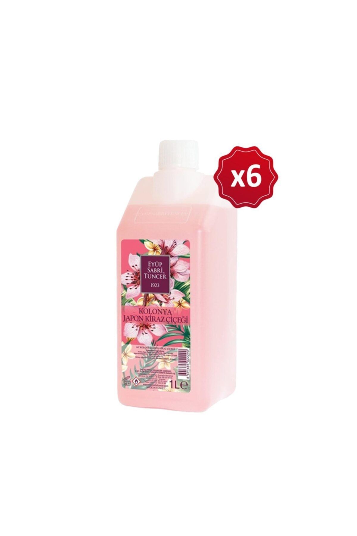 بطری شارژ مجدد ادکلن شکوفه گیلاس ژاپنی 1 لیتری X 6 عددی Eyüp Sabri Tuncer