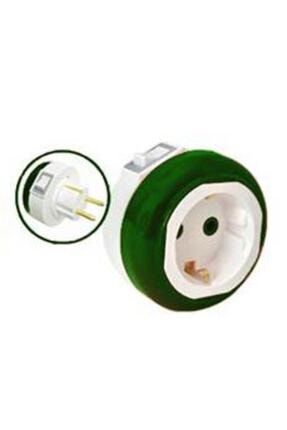 Topraklı Prizli Gece Lambası - Anahtarlı - Yeşil Renk 99-00