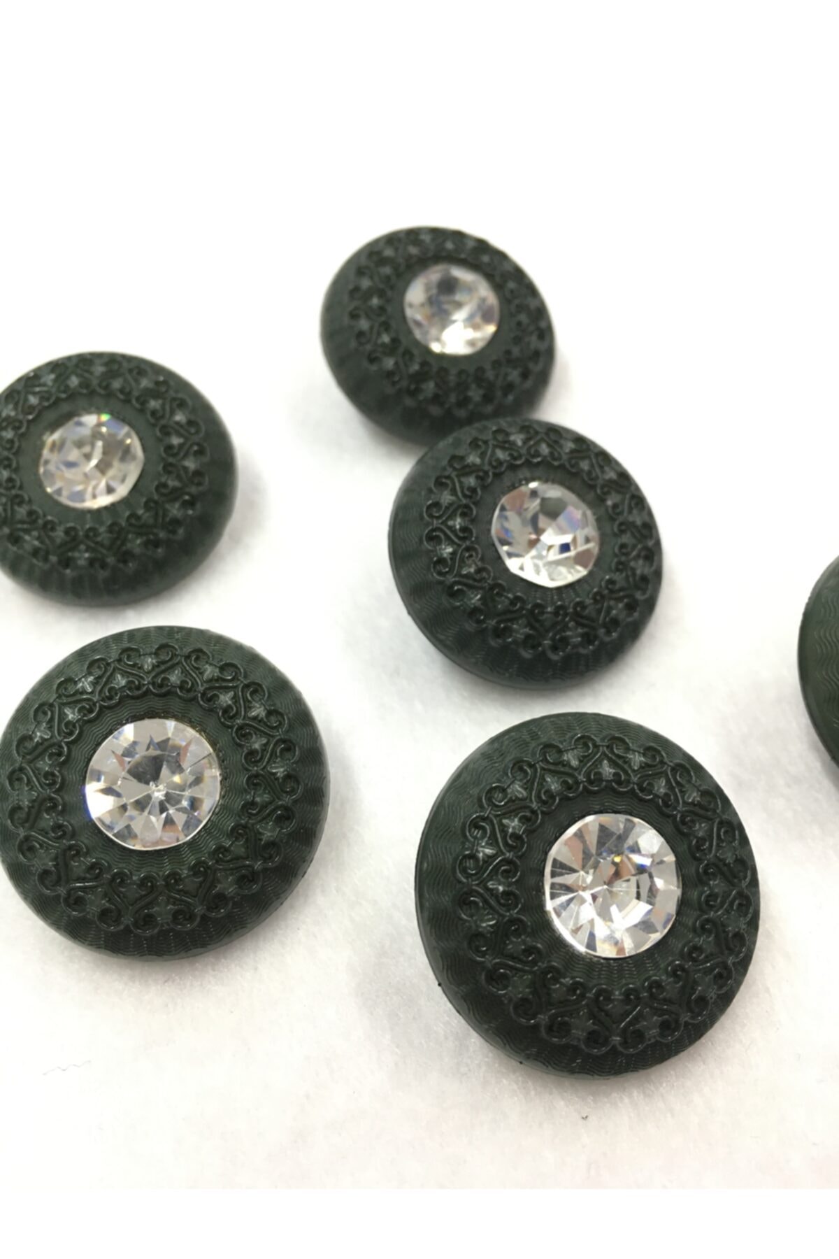 Stone Coat Button Green Set of 6