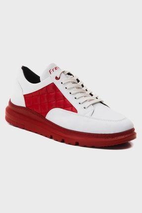Erkek Ortopedik Spor Sneaker Ayakkabı Frac1010001 Beyaz Kırmızı Freemax.AC01