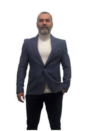 Dar Kesim Tek Düğme Tek Yırtmaçlı Ütü Istemeyen Kışlık Ofis-iş Modern Erkek Blazer Ceket DRKKMA1000000