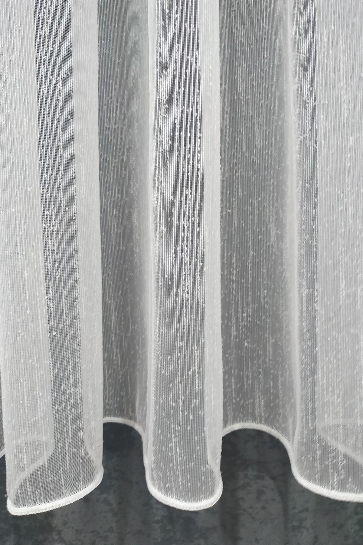 Tül Shop-Honeycomb Top Ultra Draped Patterned Slub Linen Patterned Tulle Curtain 1 X 3 Closely Pleated 3