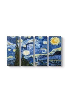 Vincent Van Gogh - Yıldızlı Gece Tablosu - 4 Parçalı TY-BS-12-Model-22