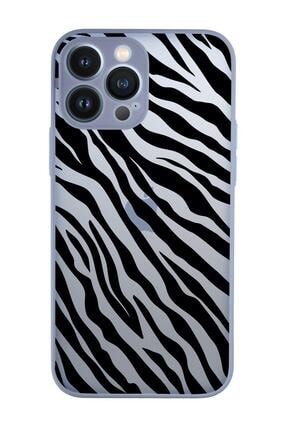 Iphone 13 Pro Uyumlu Zebra Pattern Kamera Korumalı Buzlu Şeffaf Lüx Telefon Kılıfı MCIP13PRODSN281417