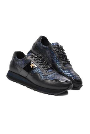 Premium 2311 Siyah-lacivert Hakiki Deri Erkek Günlük Ayakkabı P-00000000014187