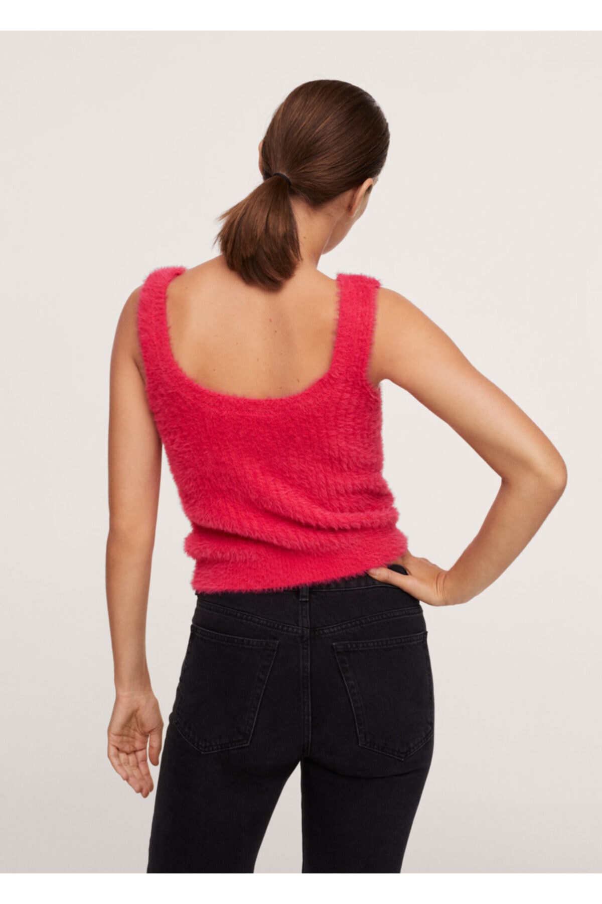 MANGO Woman-Women's Strawberry Red Blouse 4