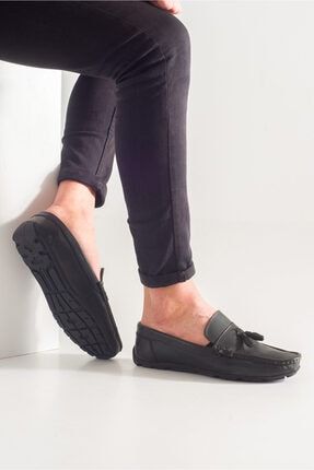 Hakiki Deri Erkek Loafer Ayakkabı Antrasit HTL-SHN.0219