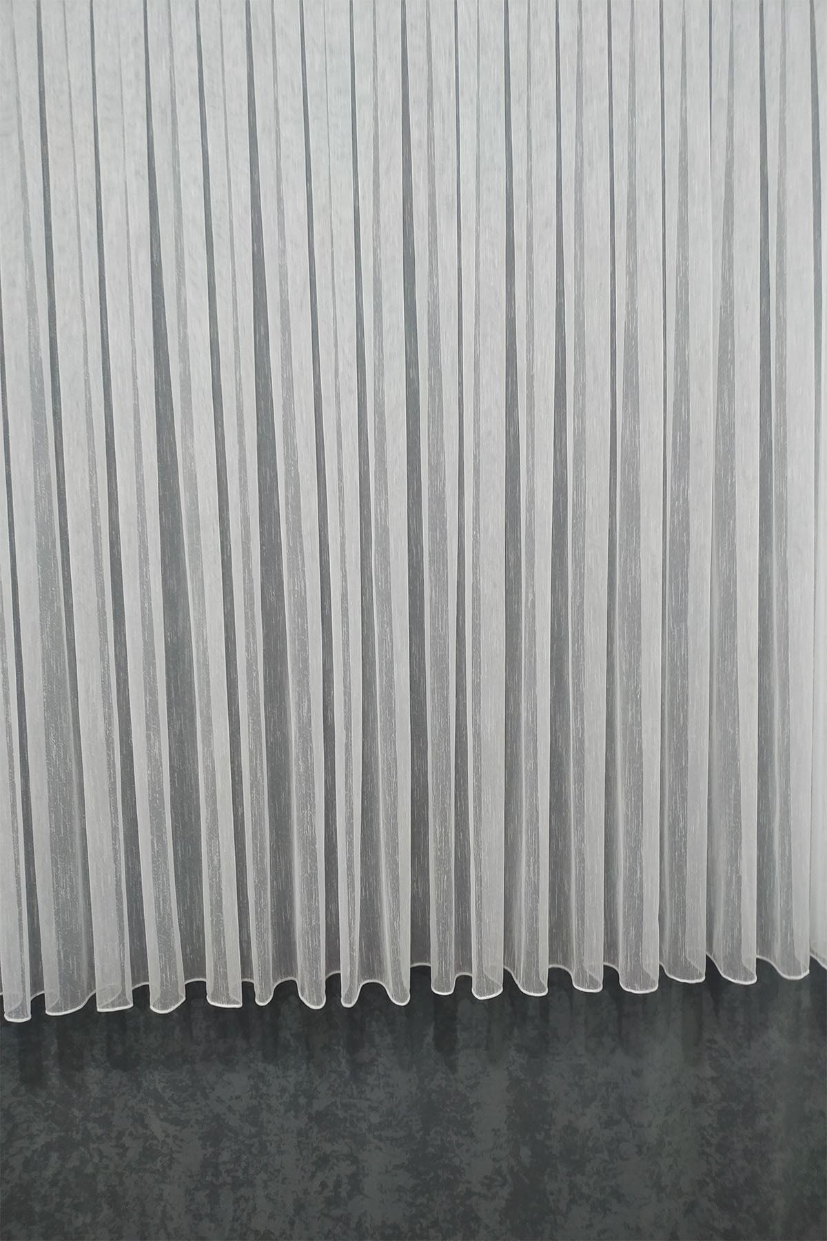 Tül Shop-Honeycomb Top Ultra Draped Patterned Slub Linen Patterned Tulle Curtain 1 X 3 Closely Pleated 1