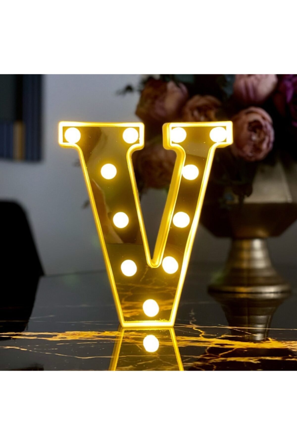 Big Size Big Size Led Illuminated 3d V Letter Organization Birthday Celebration