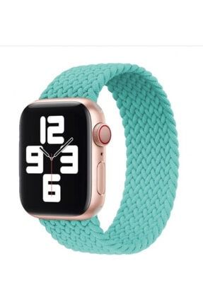 Apple Watch Kordon Uyumlu Bileklik Örgü Loop Mint Yeşili 38-40 mm M Beden FORSIS067