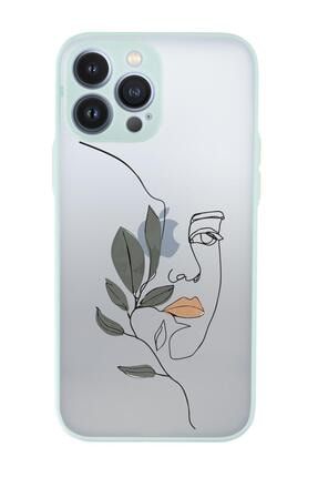 Iphone 13 Pro Max Uyumlu Line Art Women Desenli Kamera Korumalı Buzlu Şeffaf Lüx Telefon Kılıfı MCIP13PMAXDSN281145