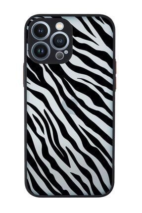 Iphone 13 Pro Uyumlu Zebra Pattern Kamera Korumalı Buzlu Şeffaf Lüx Telefon Kılıfı MCIP13PRODSN281417