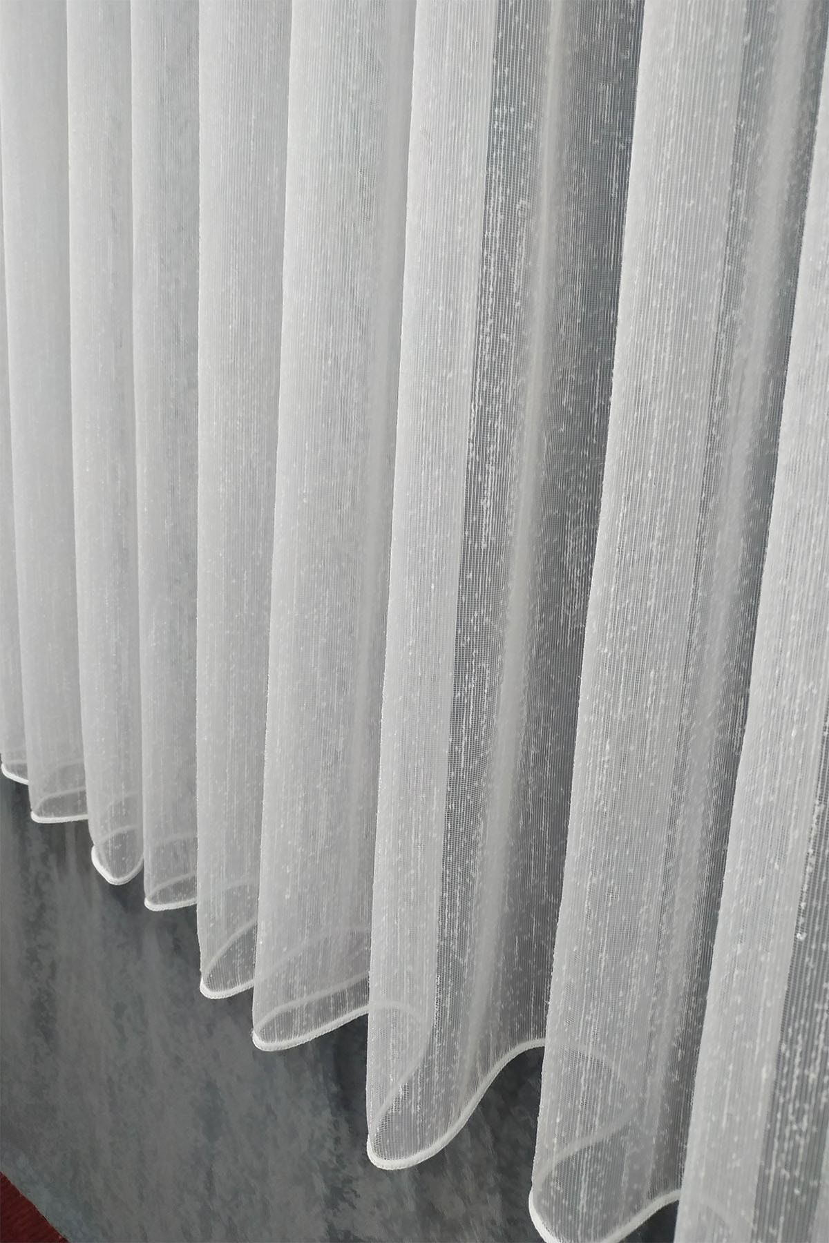 Tül Shop-Honeycomb Top Ultra Draped Patterned Slub Linen Patterned Tulle Curtain 1 X 3 Closely Pleated 8
