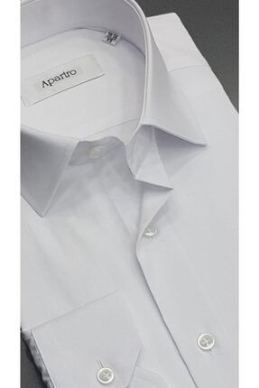 Düz Beyaz Slim Fit Uzun Kollu Pamuk Saten Cepsiz Gömlek prtrpmkstngmlk