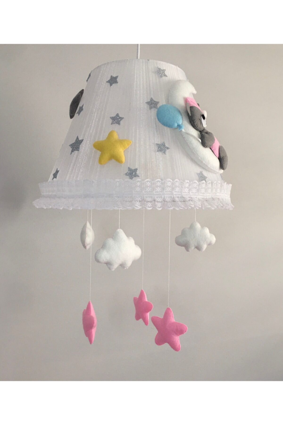 Keçeli parti hayalleri Bebek Çocuk Odası Avize Ve Abajur Ayıcık Balonlu Pembe Mavi Sarı fotoğrafı 4 (önizleme)