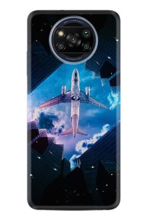 Xiaomi Poco X3 Pro Kılıf Silikon Desen Exclusive Plane Sky 1623 x3proxozel2