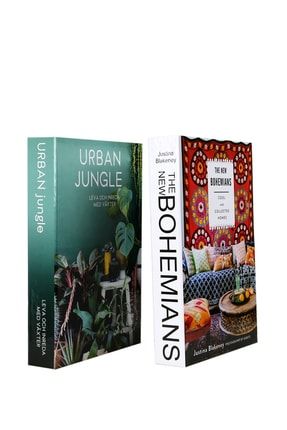2'li Bohem / Jungle Dekoratif Kitap Kutu iray03