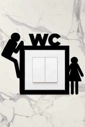 Ahşap Priz Çerçevesi Wc, Tuvalet Temalı AW80019