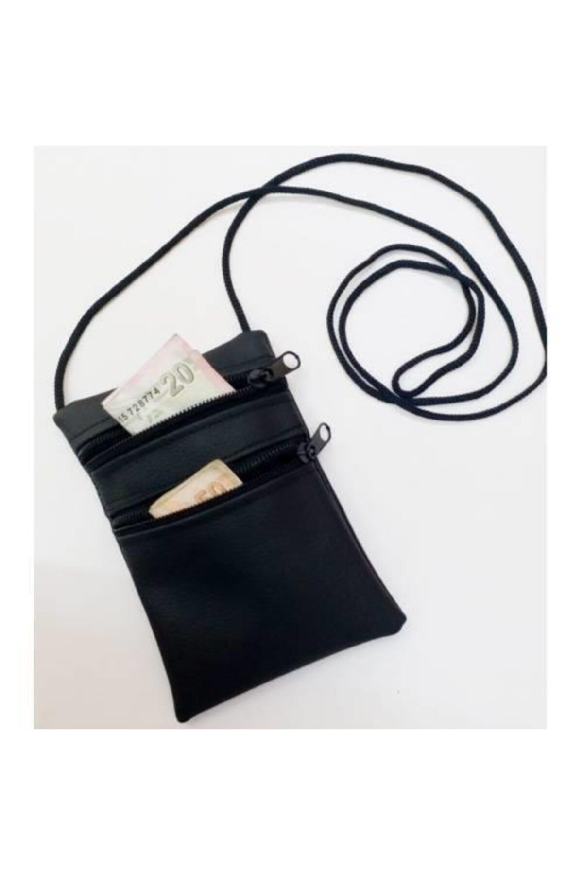 کیف پول مردانه کیسه زیپ با بند گردن 15X10CM 100 ٪ ایمن abnturk