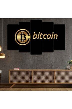 Bitcoin - 5 Parçalı Dekoratif Tablo Q5-0606