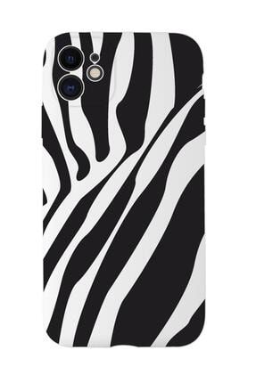 Iphone 11 Uyumlu Zebra Desenli Kamera Korumalı Lansman Kılıf Premium Silikonlu MCIP11KKLANS793