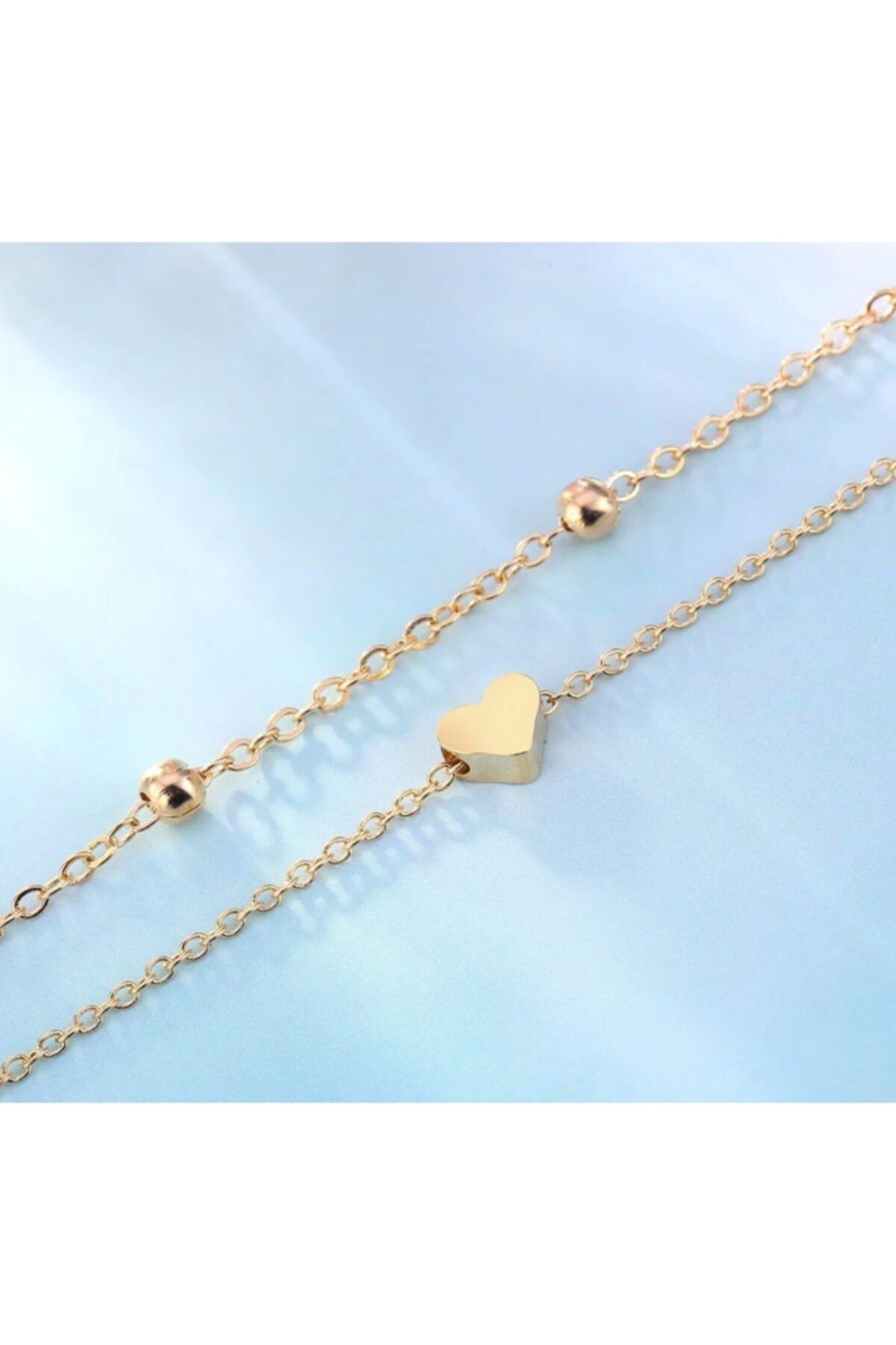 MisBoho-Non-Tarnish Gold Color Heart Anklet Set 2