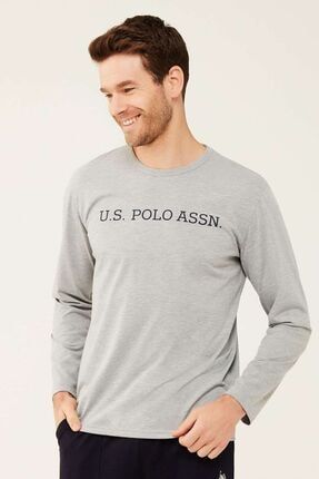 U.s Polo Assn. 18467 Erkek Uzun Kollu Tşört-gri USP18467